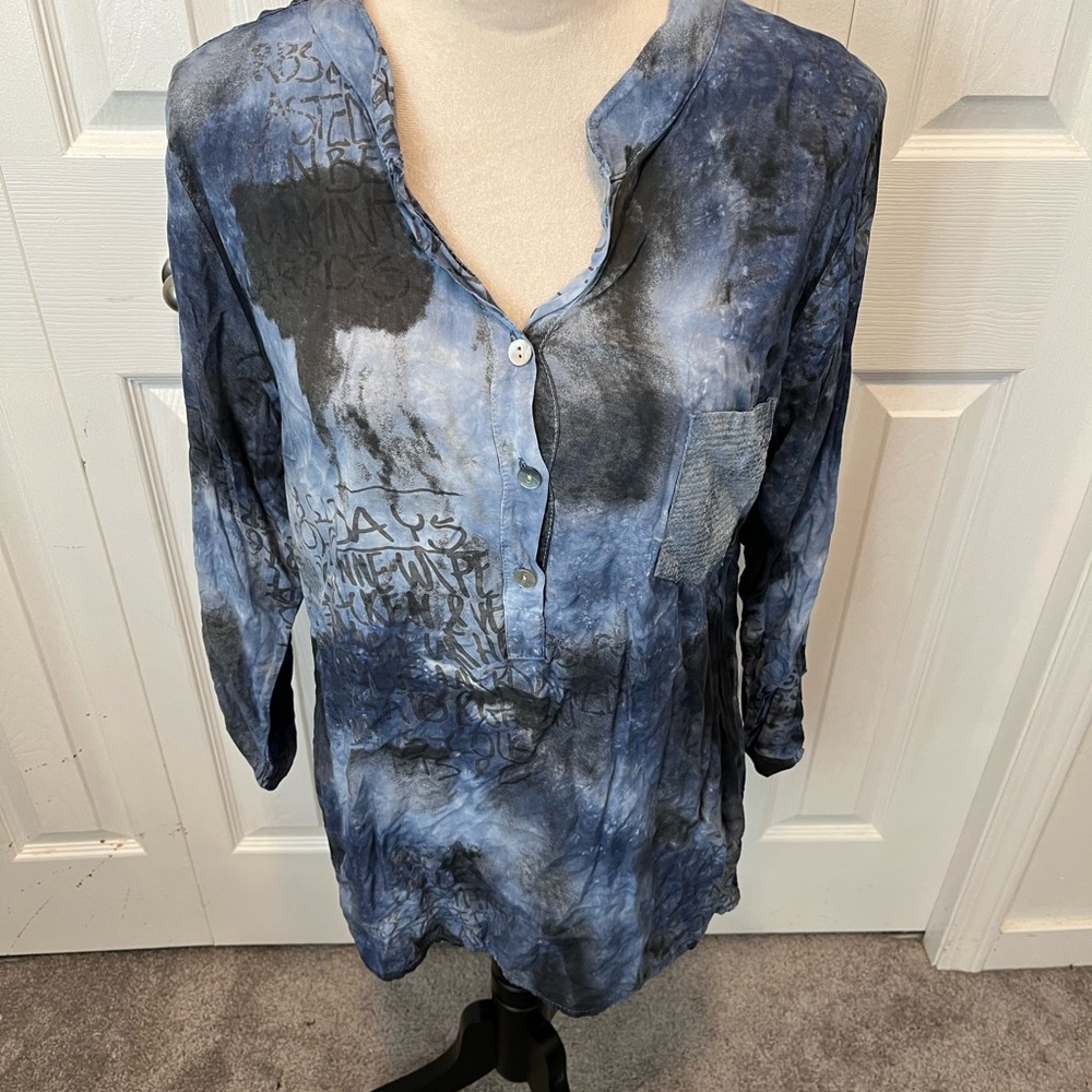 Made in Italy size L Blue and Black Women's Top